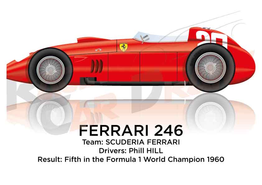 Ferrari 246 fifth in the Formula 1 Champion 1960 with Phill Hill