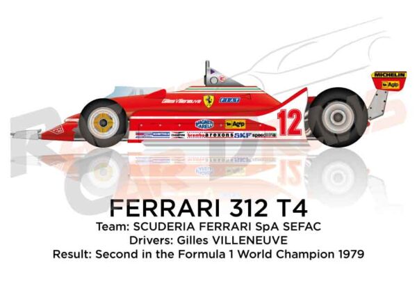 Ferrari 312 T4 n.12 second in the Formula 1 World Champion 1979