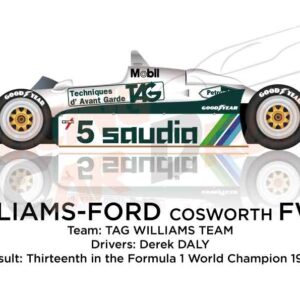 Williams - Ford Cosworth FW08 n.5 thirteenth in Formula 1 1982