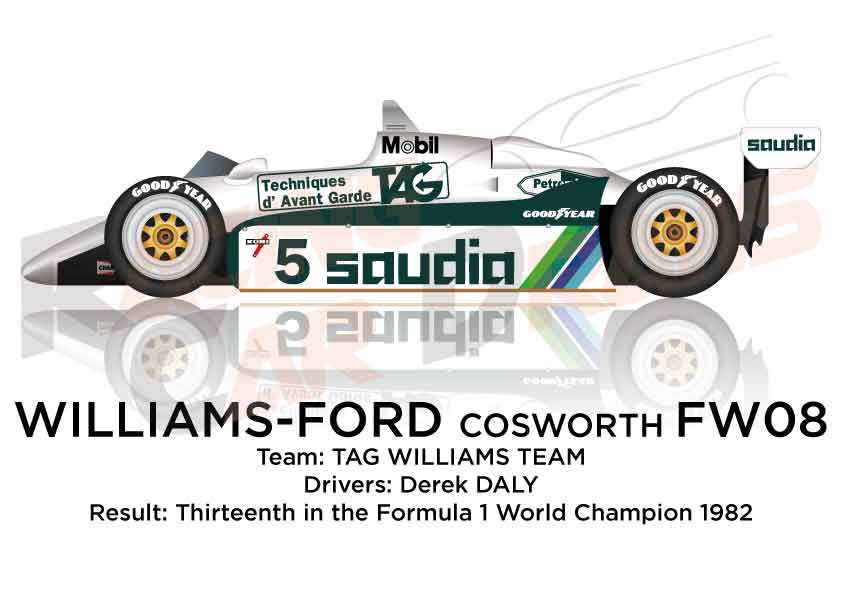 Williams - Ford Cosworth FW08 n.5 thirteenth in Formula 1 1982