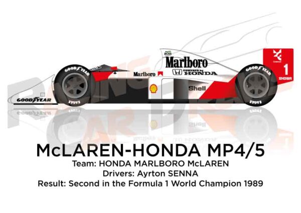 McLaren - Honda MP4/5 n.1 second in Formula 1 Champion 1989