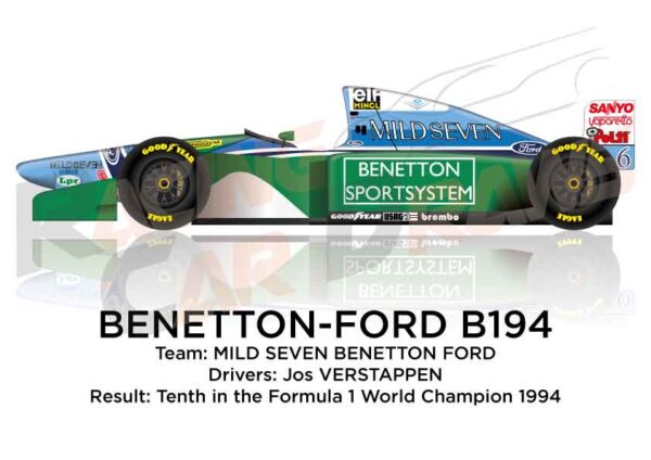 Benetton - Ford B194 n.6 tenth in the Formula 1 Champion 1994