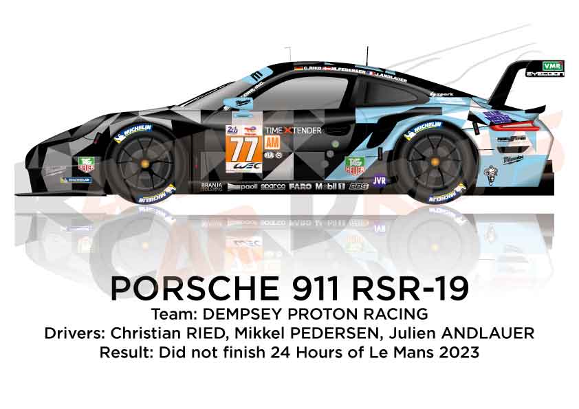 Porsche 911 RSR-19 n.77 did not finish 24 Hours of Le Mans 2023