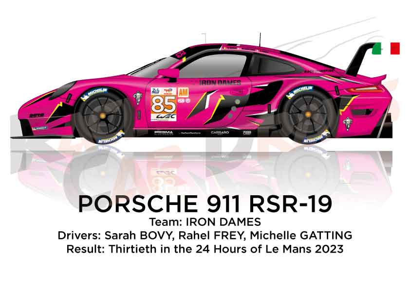 Porsche 911 RSR-19 n.85 thirtieth 24 Hours of Le Mans 2023