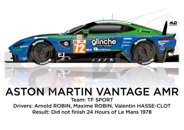 Aston Martin Vantage AMR n.72 in the 24 hours of Le Mans 2023