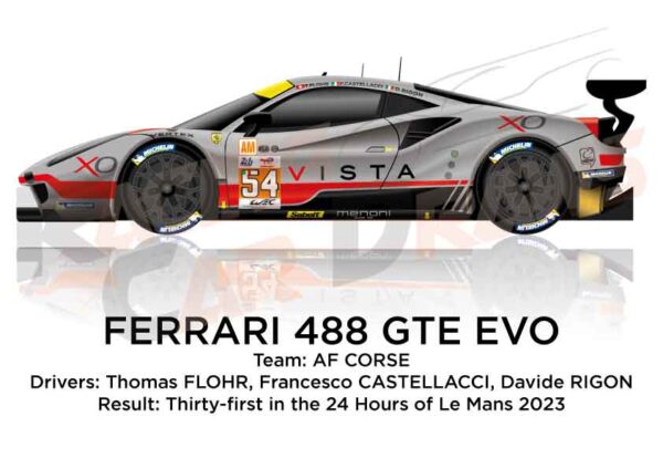 Ferrari 488 GTE EVO n.54 thirty-first 24 Hours of Le Mans 2023