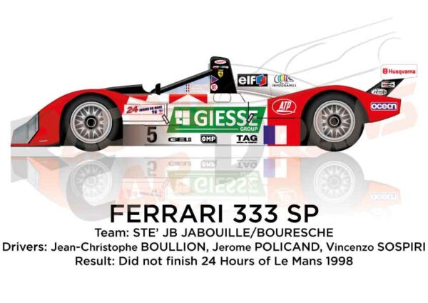 Ferrari 333 SP n.5 did not finish in the 24 Hours of Le Mans 1998