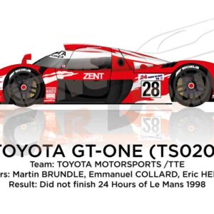 Toyota Gt-one TS020 n.28 dnf at the 24 Hours of Le Mans 1998