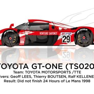 Toyota Gt-one TS020 n.29 dnf at the 24 Hours of Le Mans 1998