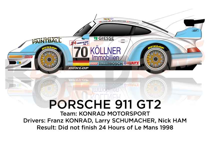 Porsche 911 GT2 n.70 at the 24 Hours of Le Mans 1998