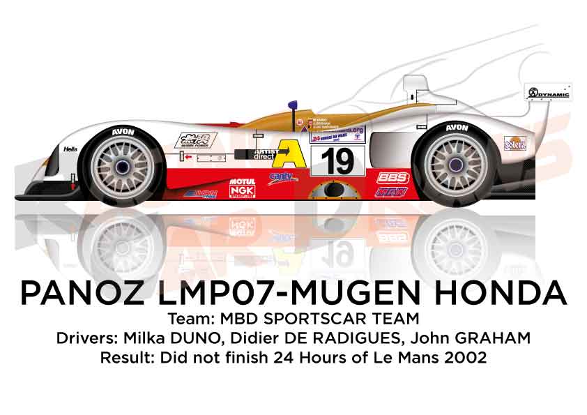消防士長1/43 Panoz Mugen LMP07 2002 MOTUL #19 スパーク レーシングカー