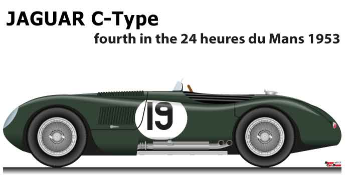 Jaguar C-Type n.19 fourth in 24 Hours of Le Mans 1953