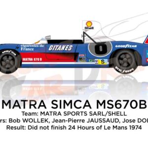 Matra Simca MS670B n.8 did not finish 24 Hours of Le Mans 1974