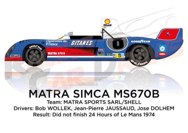 Matra Simca MS670B n.8 did not finish 24 Hours of Le Mans 1974