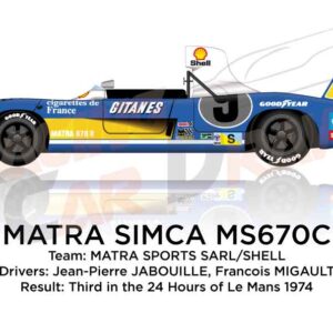 Matra Simca MS670C n.9 third 24 Hours of Le Mans 1974