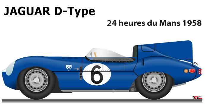 Jaguar D-Type n.6 dnf in the 24 Hours of Le Mans 1958