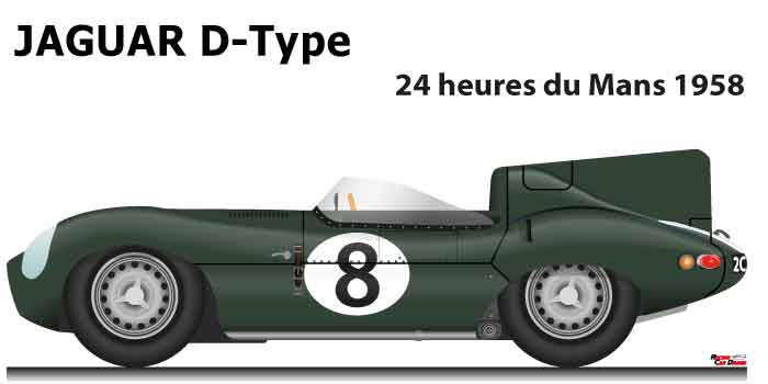 Jaguar D-Type n.8 dnf in the 24 Hours of Le Mans 1958