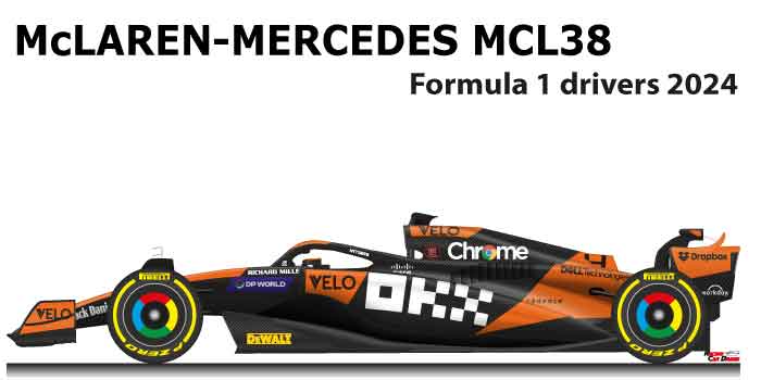 McLaren - Mercedes MCL38 n.4 Formula 1 2024