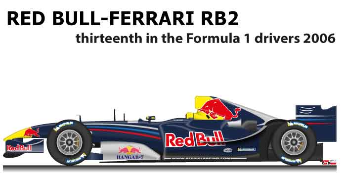 Red Bull - Ferrari RB2 n.14 in the Formula 1 World Champion 2006