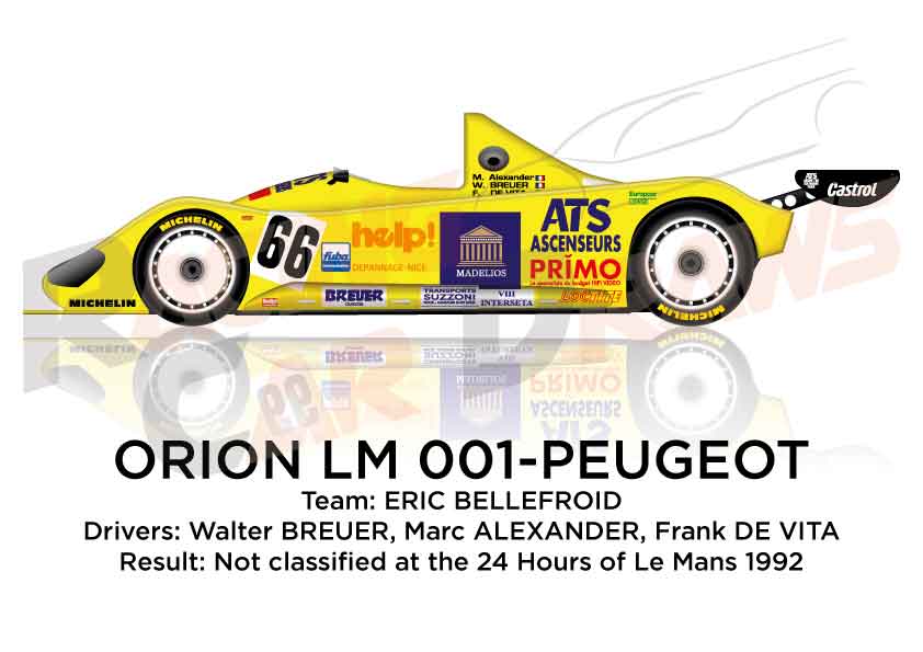 Orion LM 001 - Peugeot n.66 in the 24 Hours of Le Mans 1992