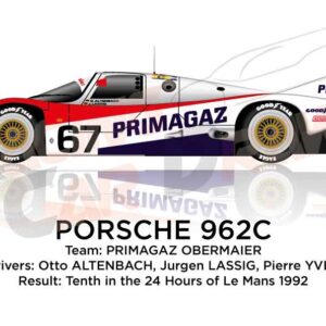 Porsche 962C n.67 tenth in the 24 hours of Le Mans 1992