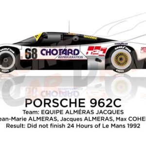 Porsche 962C n.68 did not finish 24 hours of Le Mans 1992