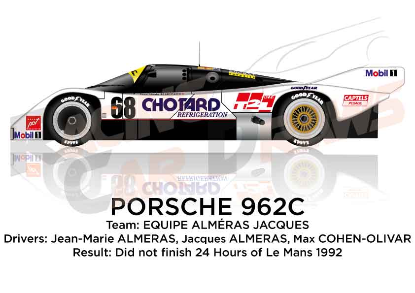 Porsche 962C n.68 did not finish 24 hours of Le Mans 1992