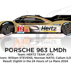 Porsche 963 LMDh n.12 eighth in the 24 Hours of Le Mans 2024