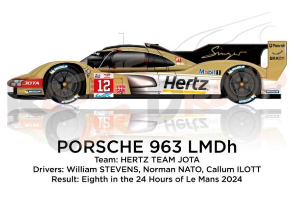 Porsche 963 LMDh n.12 eighth in the 24 Hours of Le Mans 2024