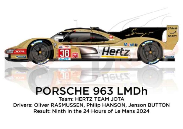 Porsche 963 LMDh n.38 ninth in the 24 Hours of Le Mans 2024