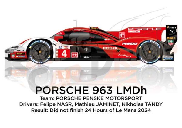 Porsche 963 LMDh n.4 did not finish 24 Hours of Le Mans 2024