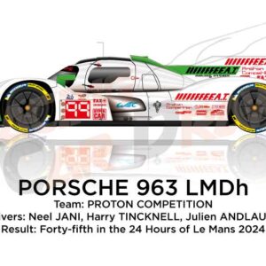 Porsche 963 LMDh n.99 in the 24 Hours of Le Mans 2024