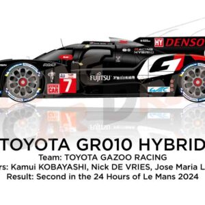 Toyota GR010 Hybrid n.7 second in the 24 Hours of Le Mans 2024