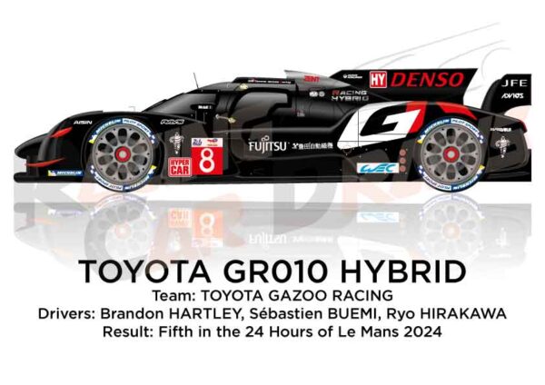 Toyota GR010 Hybrid n.8 fifth in the 24 Hours of Le Mans 2024