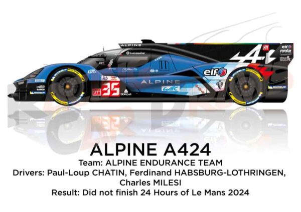 Alpine A424 n.35 did not finish in the 24 Hours of Le Mans 2024