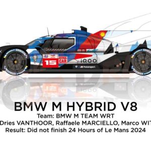 BMW M Hybrid V8 n.15 in the 24 Hours of Le Mans 2024