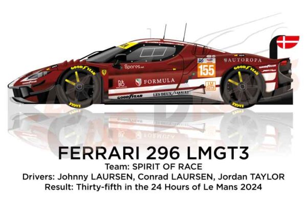 Ferrari 296 LMGT3 n.155 in the 24 Hours of Le Mans 2024