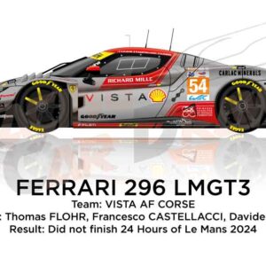 Ferrari 296 LMGT3 n.54 dnf in the 24 Hours of Le Mans 2024