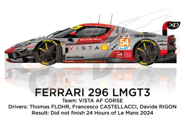 Ferrari 296 LMGT3 n.54 dnf in the 24 Hours of Le Mans 2024