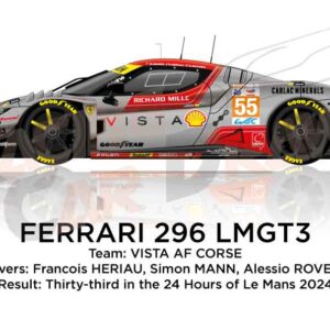 Ferrari 296 LMGT3 n.55 in the 24 Hours of Le Mans 2024