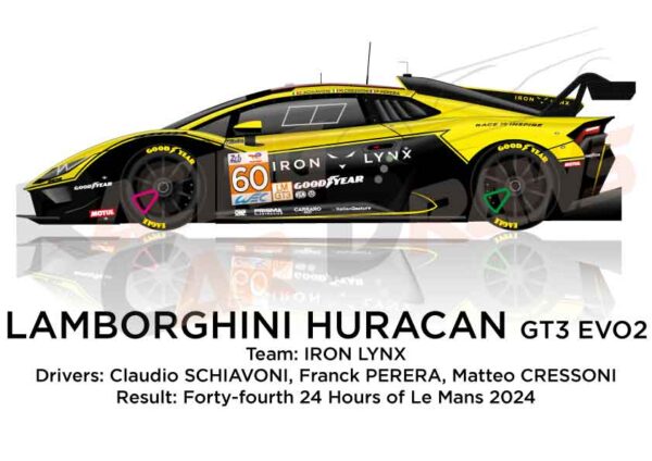 Lamborghini Huracan GT3 Evo2 n.60 in 24 Hours of Le Mans 2024