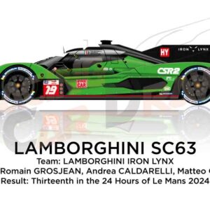 Lamborghini SC63 n.19 thirteenth in the 24 Hours of Le Mans 2024