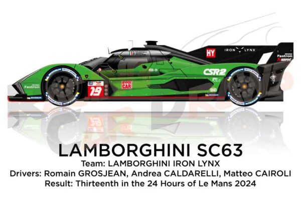 Lamborghini SC63 n.19 thirteenth in the 24 Hours of Le Mans 2024