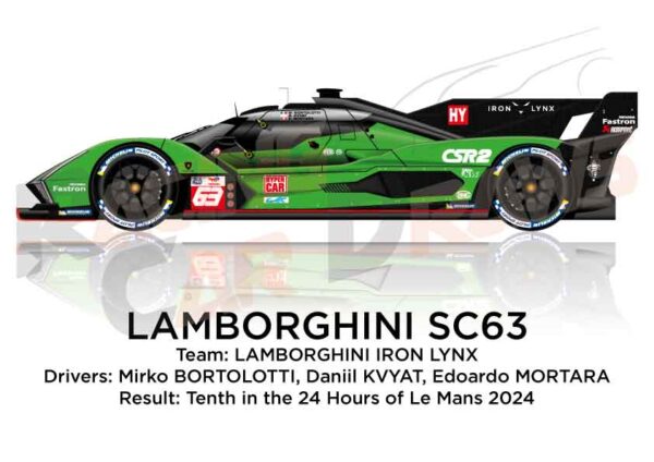 Lamborghini SC63 n.63 tenth in the 24 Hours of Le Mans 2024