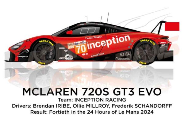 McLaren 720S GT3 Evo n.70 in the 24 Hours of Le Mans 2024