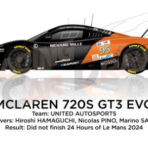 McLaren 720S GT3 Evo n.95 dnf in the 24 Hours of Le Mans 2024