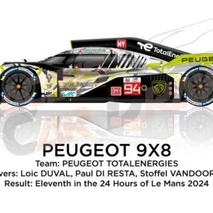 Peugeot 9X8 n.94 eleventh at the 24 Hours of Le Mans 2024