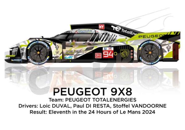 Peugeot 9X8 n.94 eleventh at the 24 Hours of Le Mans 2024