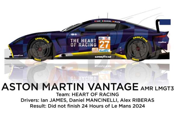 Aston Martin Vantage AMR LMGT3 n.27 Le Mans 2024