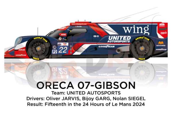 Oreca 07 - Gibson n.22 fifteenth in the 24 hours of Le Mans 2024